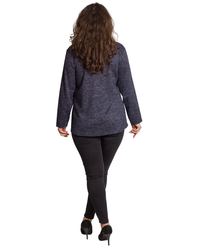 Tunică lejeră în mărimi mari cu accente din piele