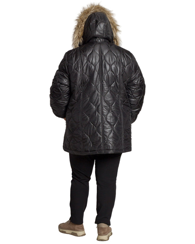 Jachetă de damă din burete cu glugă și buzunare