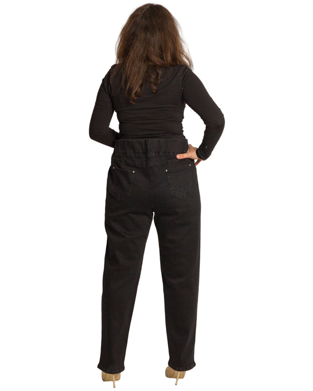 Blugi de damă cu elastic și șireturi, mărimi mari