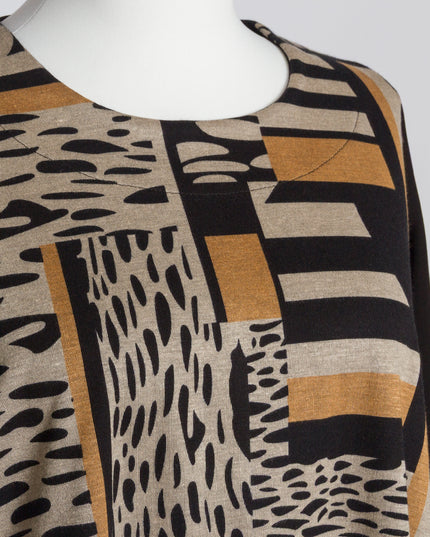 Tunică lejeră în mărimi mari cu accente din piele