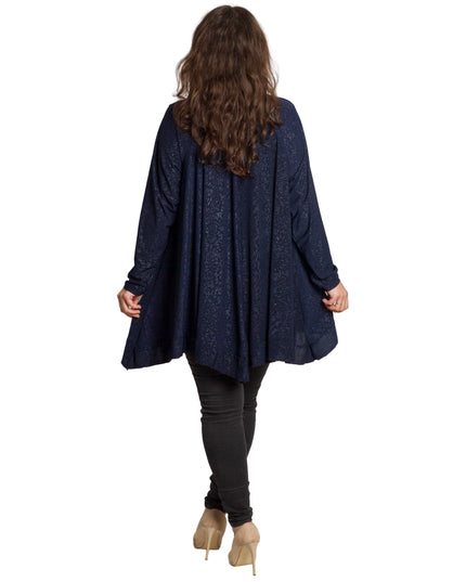 Tunică lejeră în mărimi mari cu accente din piele