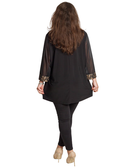 Tunică elegantă pentru femei - Mâneci spectaculoase cu buline