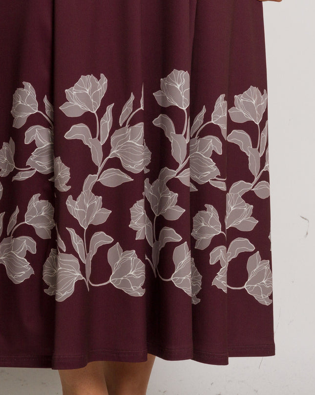 Rochie lungă elegantă, mărimi mari - Model floral