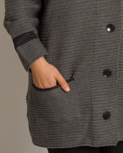 Cardigan elegant supradimensionat în culoarea mocha