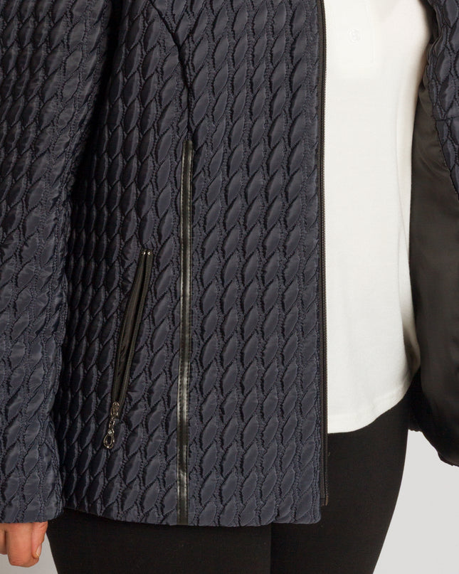 Jachetă elegantă bordo cu guler și fermoar, mărimi mari