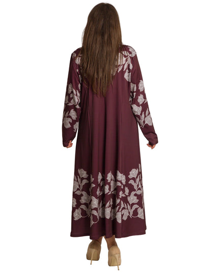 Rochie lungă elegantă, mărimi mari - Model floral