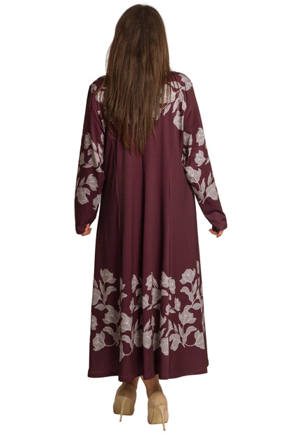 Rochie lungă elegantă, mărimi mari - Model floral