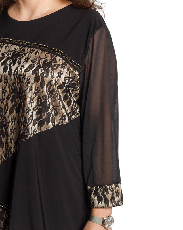 Tunică elegantă pentru femei - Mâneci spectaculoase cu buline