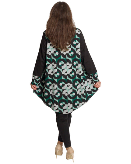 Tunică lejeră în mărimi mari cu accente din piele