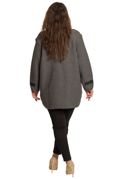 Cardigan elegant supradimensionat în culoarea mocha