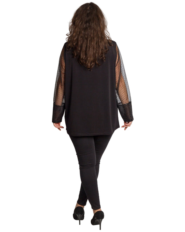 Tunică maxi formală cu tul și mâneci 3/4