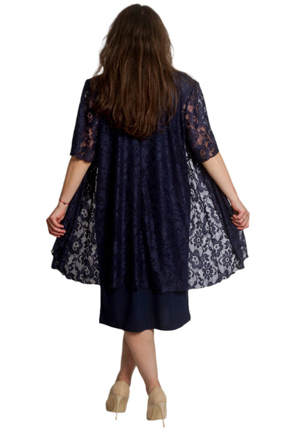 Set elegant de mască pentru femei, format din rochie și jachetă din dantelă