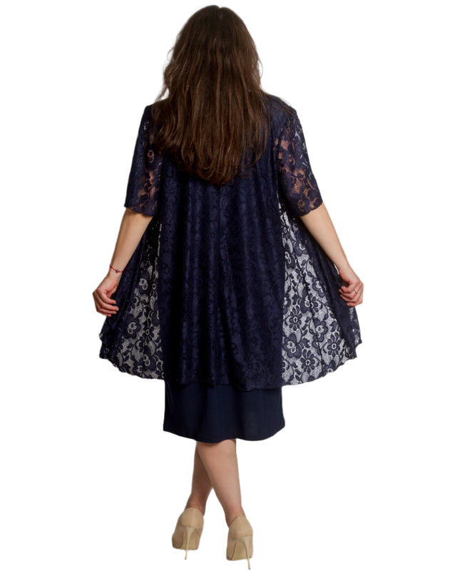 Set elegant de mască pentru femei, format din rochie și jachetă din dantelă