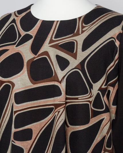 Tunică lejeră în mărimi mari cu accente din piele