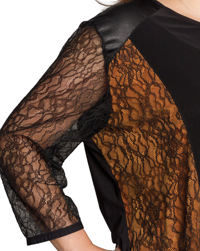 Tunică elegantă pentru femei - Mâneci spectaculoase cu buline