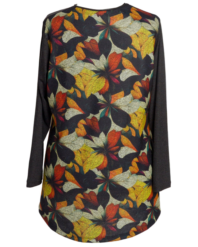 Tunică lejeră în mărimi mari cu accente din piele