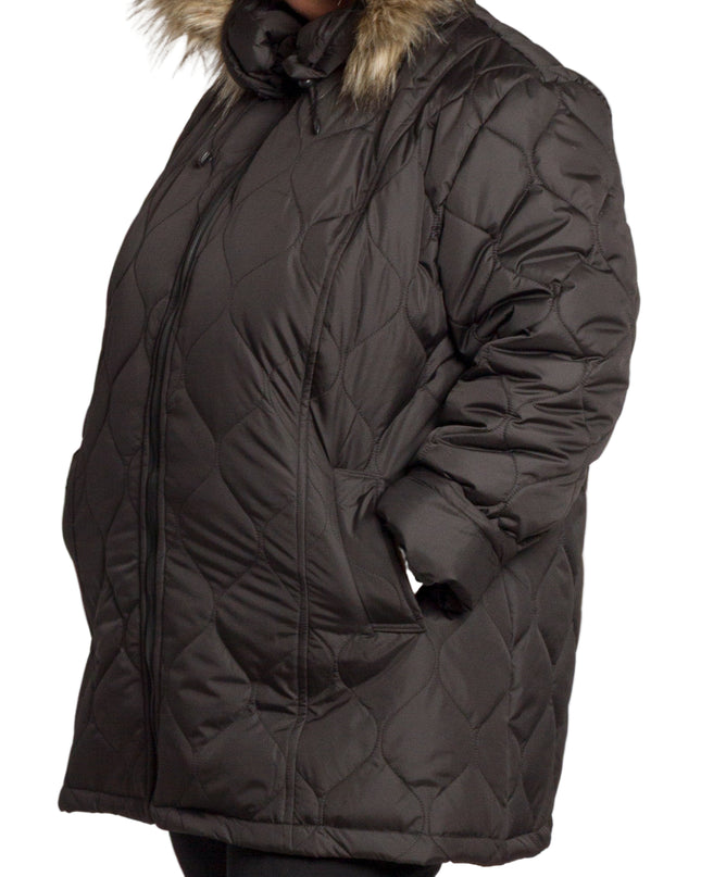 Jachetă de damă din burete cu glugă și buzunare