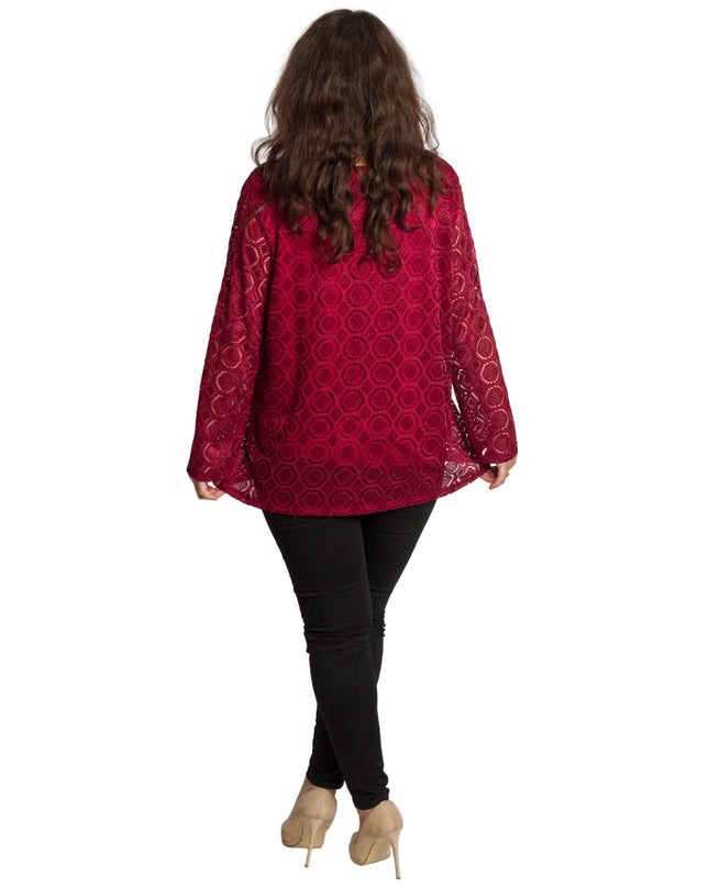 Tunică elegantă pentru femei - Mâneci spectaculoase cu buline