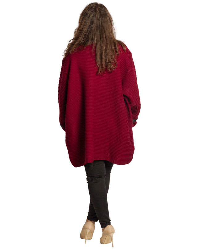 Cardigan elegant supradimensionat în culoarea mocha