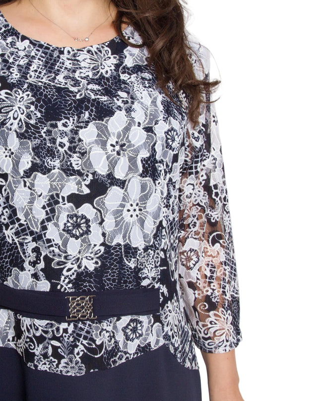 Rochie de vară din șifon, mărime maxi, cu motive florale