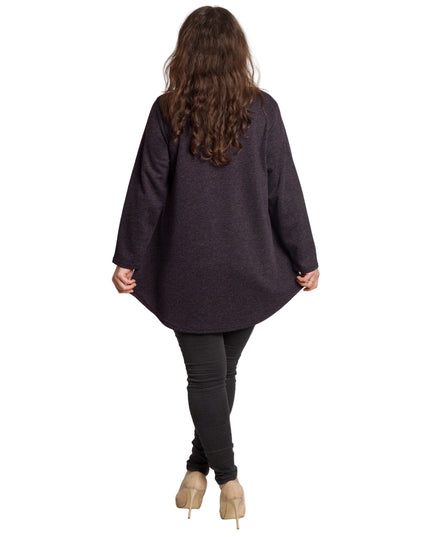 Tunică lejeră în mărimi mari cu accente din piele