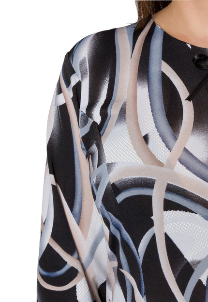 Tunică maxi elegantă cu aplicații florale și mâneci din șifon