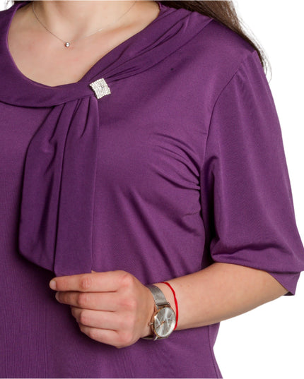 Tunică maxi formală cu flori roșii din șifon și maiou