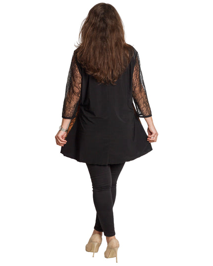 Tunică elegantă pentru femei - Mâneci spectaculoase cu buline
