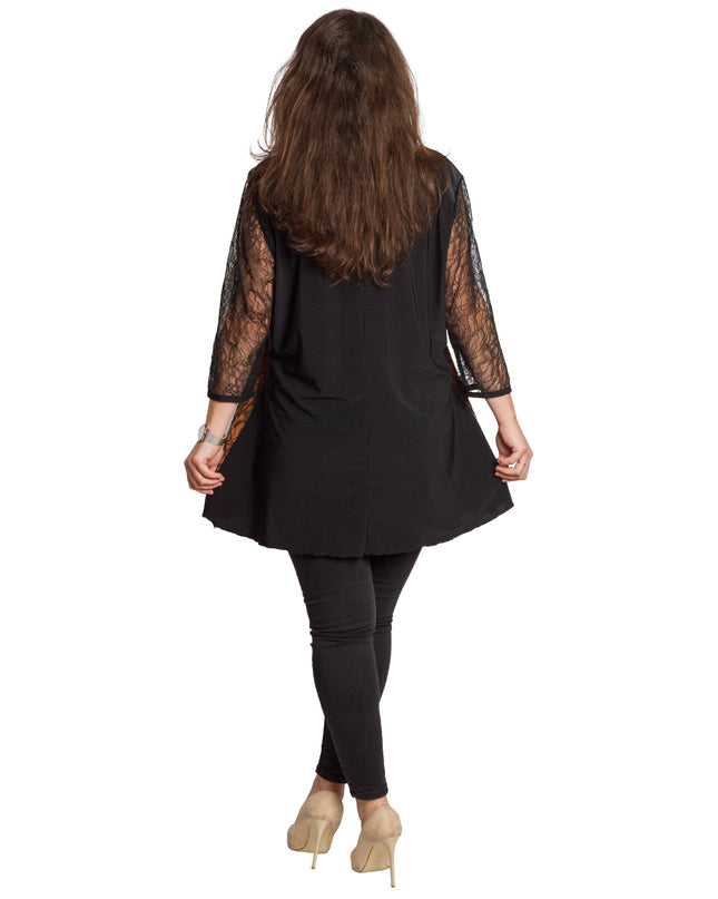 Tunică elegantă pentru femei - Mâneci spectaculoase cu buline