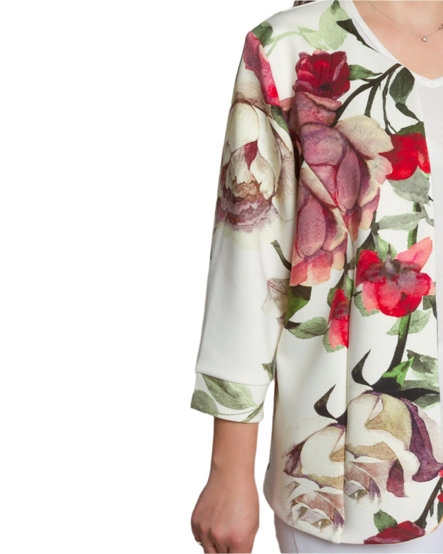 Saco maxi de primăvară cu model de flori frumoase - 3XL,4XL,5XL