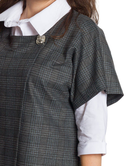 Set cămașă și vestă maxi cu perlă decorativă