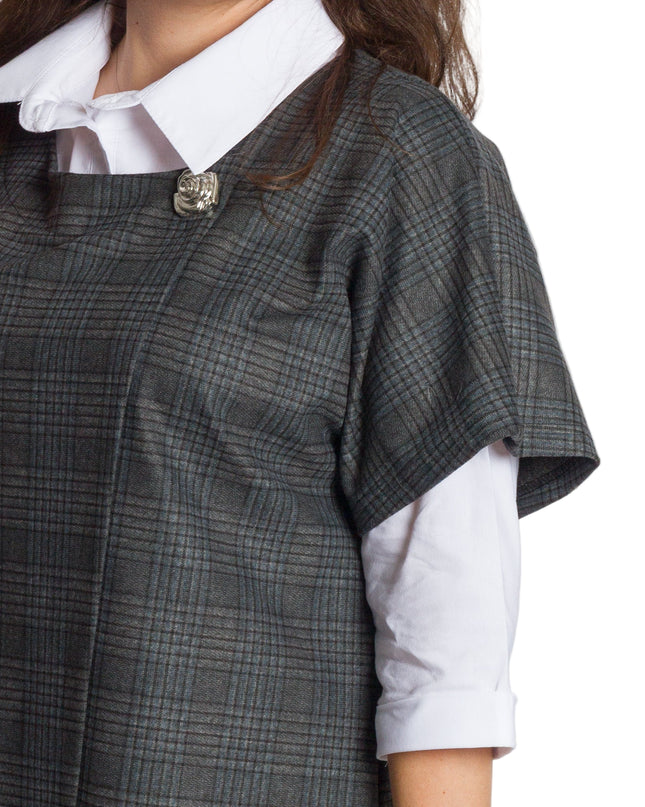 Set cămașă și vestă maxi cu perlă decorativă