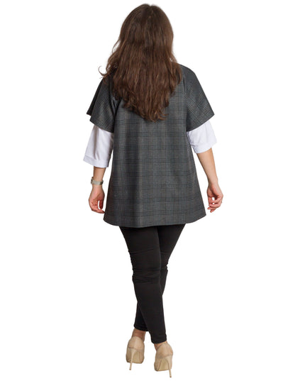 Set cămașă și vestă maxi cu perlă decorativă