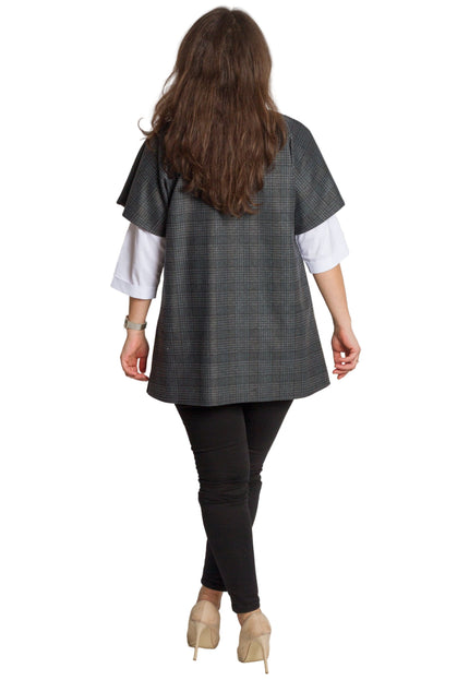 Set cămașă și vestă maxi cu perlă decorativă