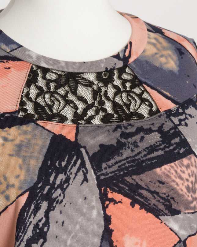 Tunică lejeră în mărimi mari cu accente din piele