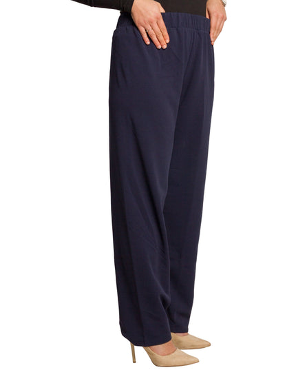 Pantaloni maxi de damă bleumarin cu talie elastică