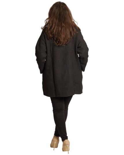 Cardigan elegant supradimensionat în culoarea mocha