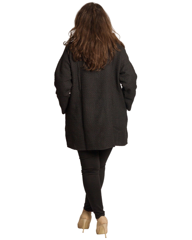 Cardigan elegant supradimensionat în culoarea mocha