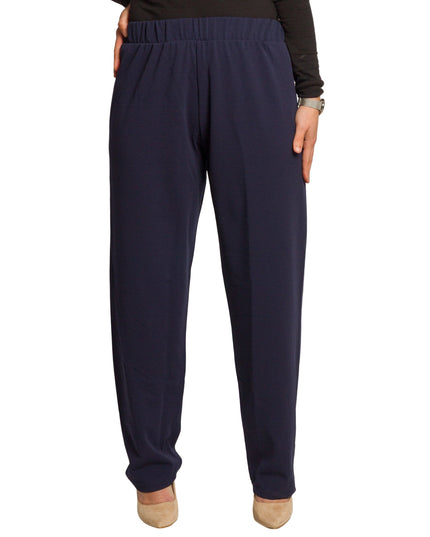 Pantaloni maxi de damă bleumarin cu talie elastică