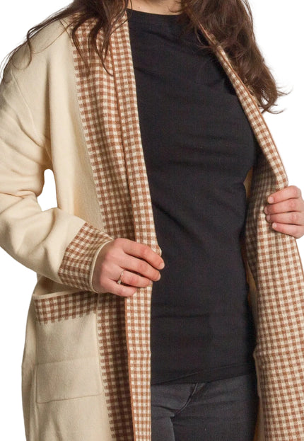 Cardigan elegant supradimensionat în culoarea mocha