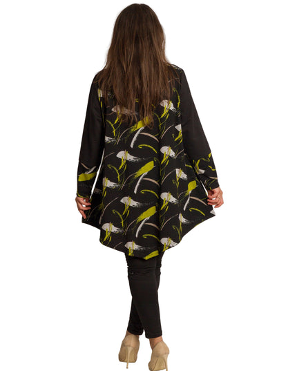 Tunică lejeră în mărimi mari cu accente din piele