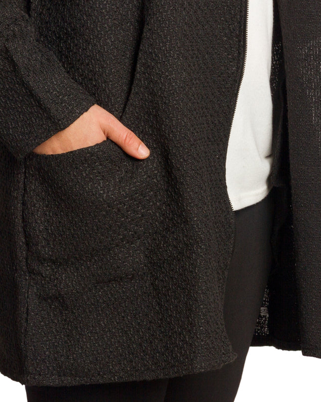 Cardigan elegant supradimensionat în culoarea mocha