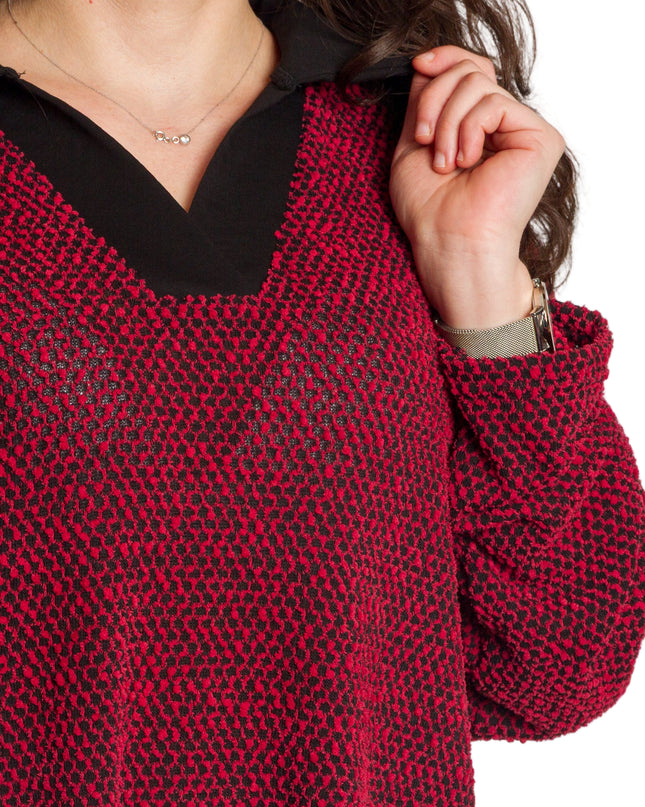 Tunică maxi formală cu flori roșii din șifon și maiou