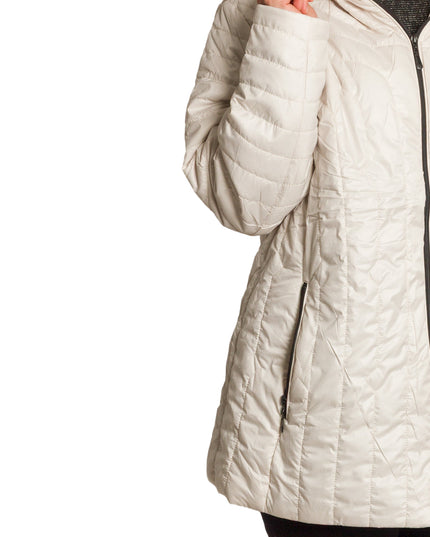 Jachetă de damă din burete cu glugă și buzunare