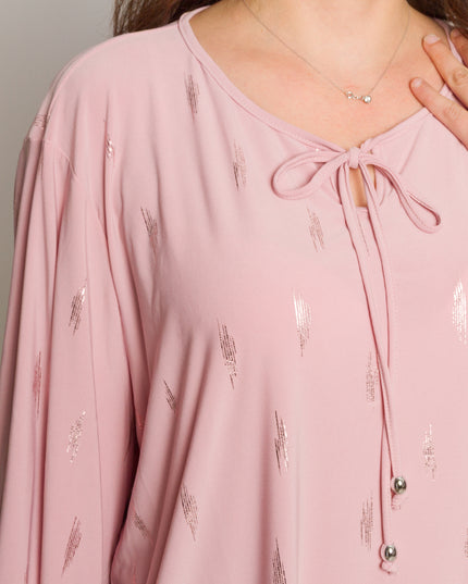 Tunică formală evazată cu tul în mărimi maxi