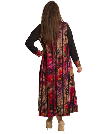 Rochie de vară din șifon, mărime maxi, cu motive florale