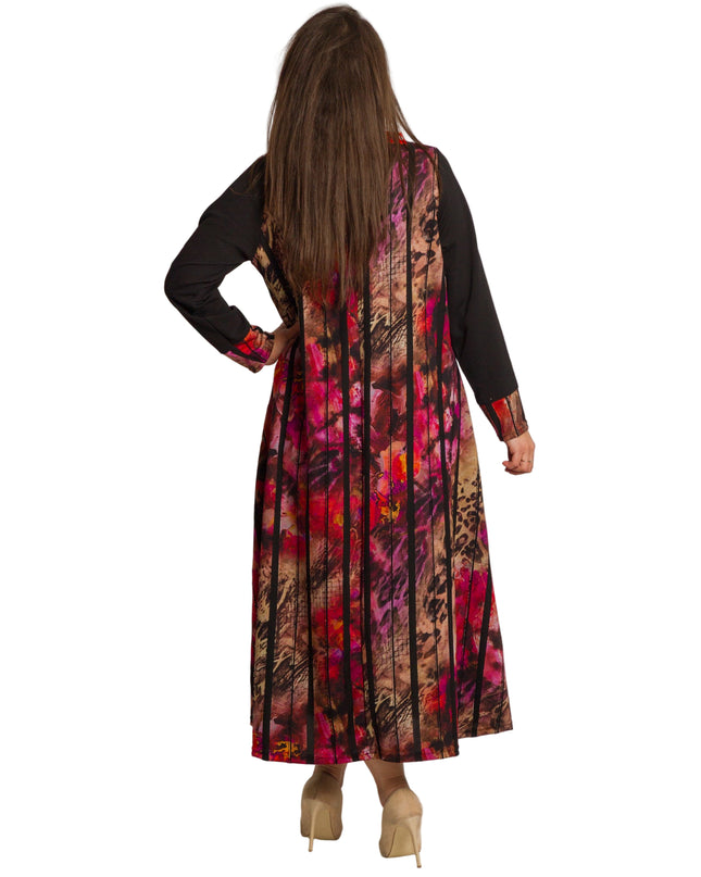 Rochie de vară din șifon, mărime maxi, cu motive florale