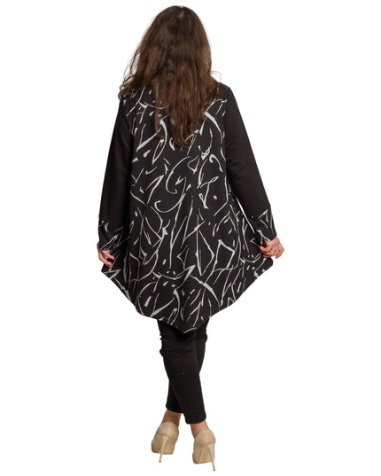 Tunică lejeră în mărimi mari cu accente din piele