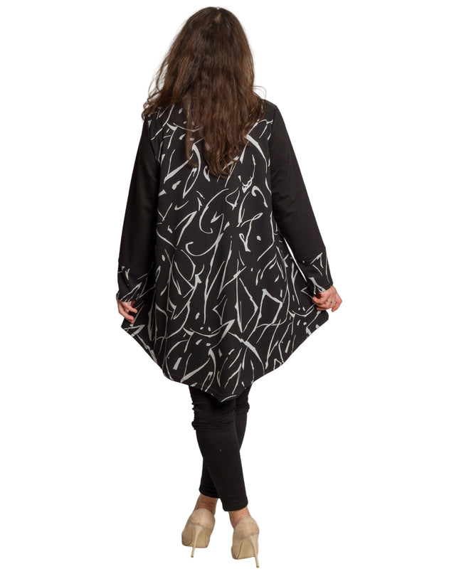 Tunică lejeră în mărimi mari cu accente din piele