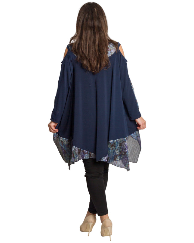 Tunică asimetrică pentru femei cu broderie artistică - Model lejer